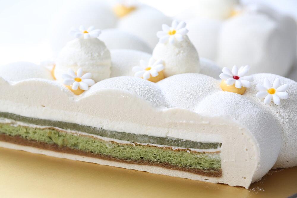 Gula Melaka Pandan Pistachio Cake
